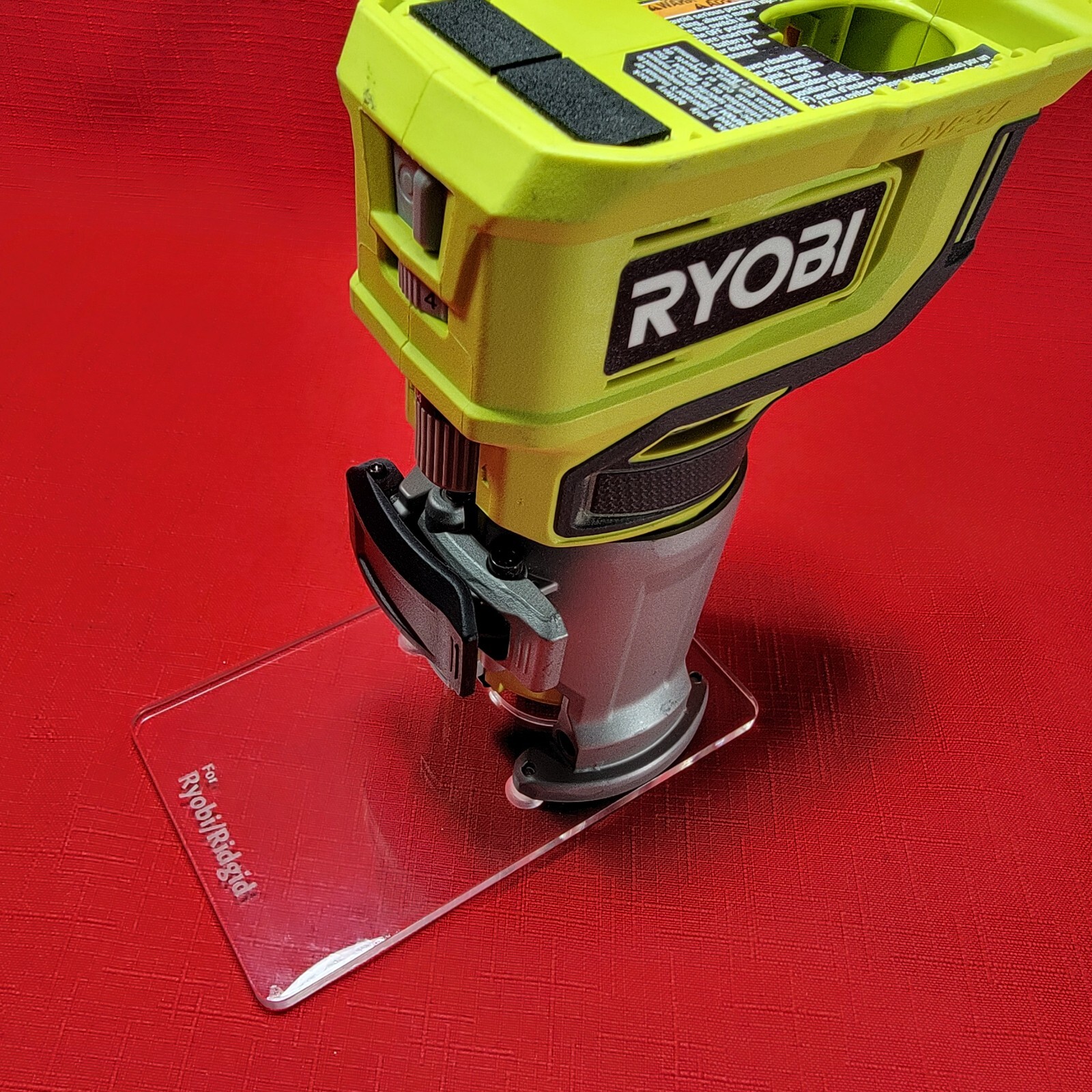 Ryobi Compact Trim Router Base Plate Clear Acrylic -Woodwork PCL424