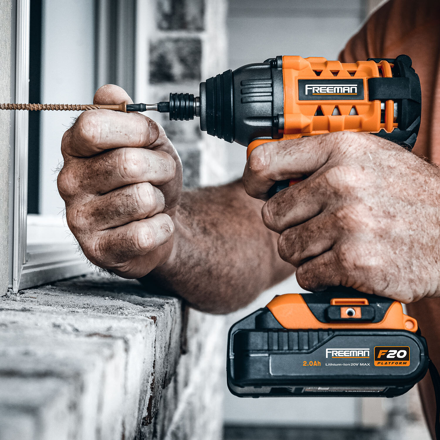 Freeman Cordless Hammer Drill, Impact Driver and LED Light with Bag *Mfr Direct*