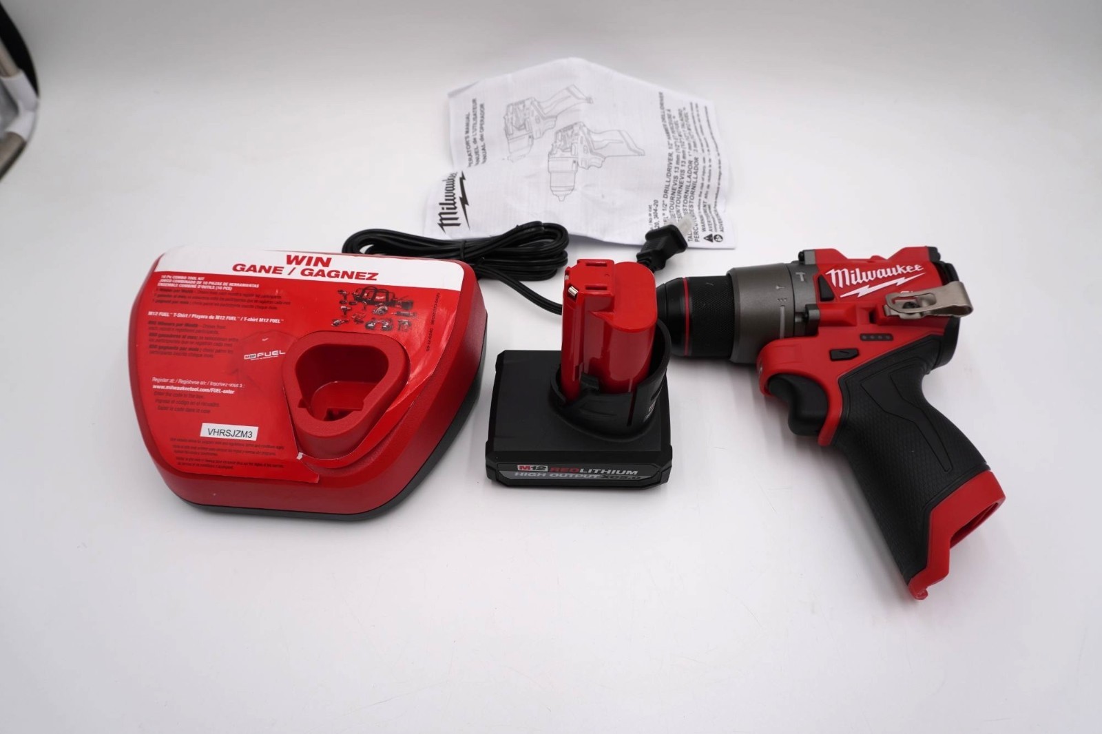 Milwaukee 3404-20 M12 FUEL Hammer Drill Kit XC5.0 Battery Charger Open Box