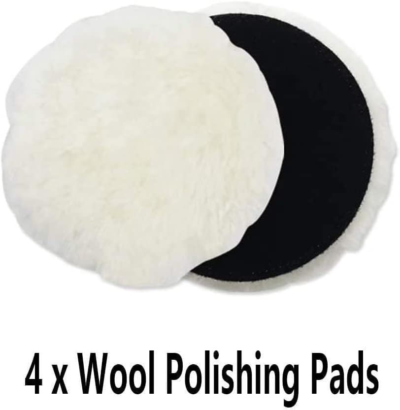 Set of 6 Wool Polishing Pads for Perfect Buffing – Compatible with M14 Drill