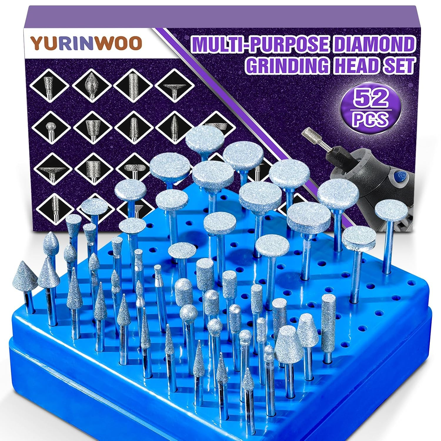 Diamond Grinding Bit Set for Dre mel – 52Pcs Polishing Kit for Stone & Glass