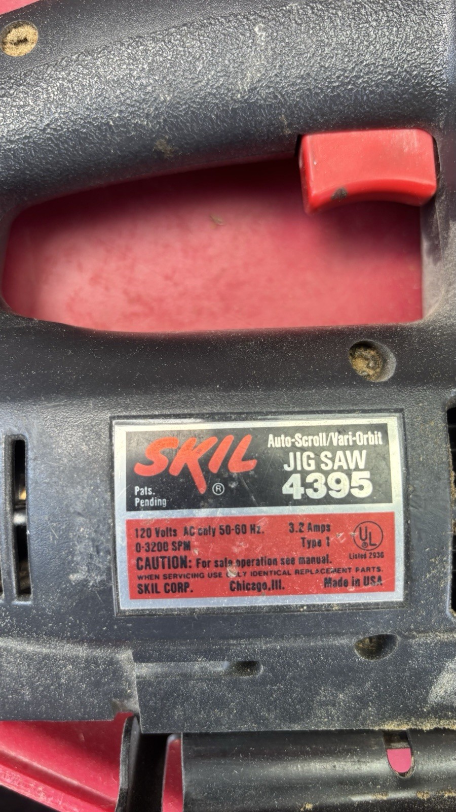 Vintage Skil 4235 Jigsaw 3.2 Amp 0-3200 SPM Variable Speed Jig Saw