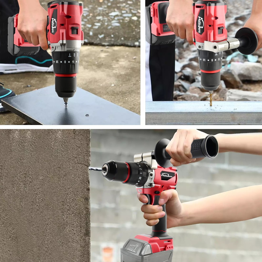 1/2&Prime; Keyless Chuck Brushless Hammer Drill for Milwaukee M18 Battery