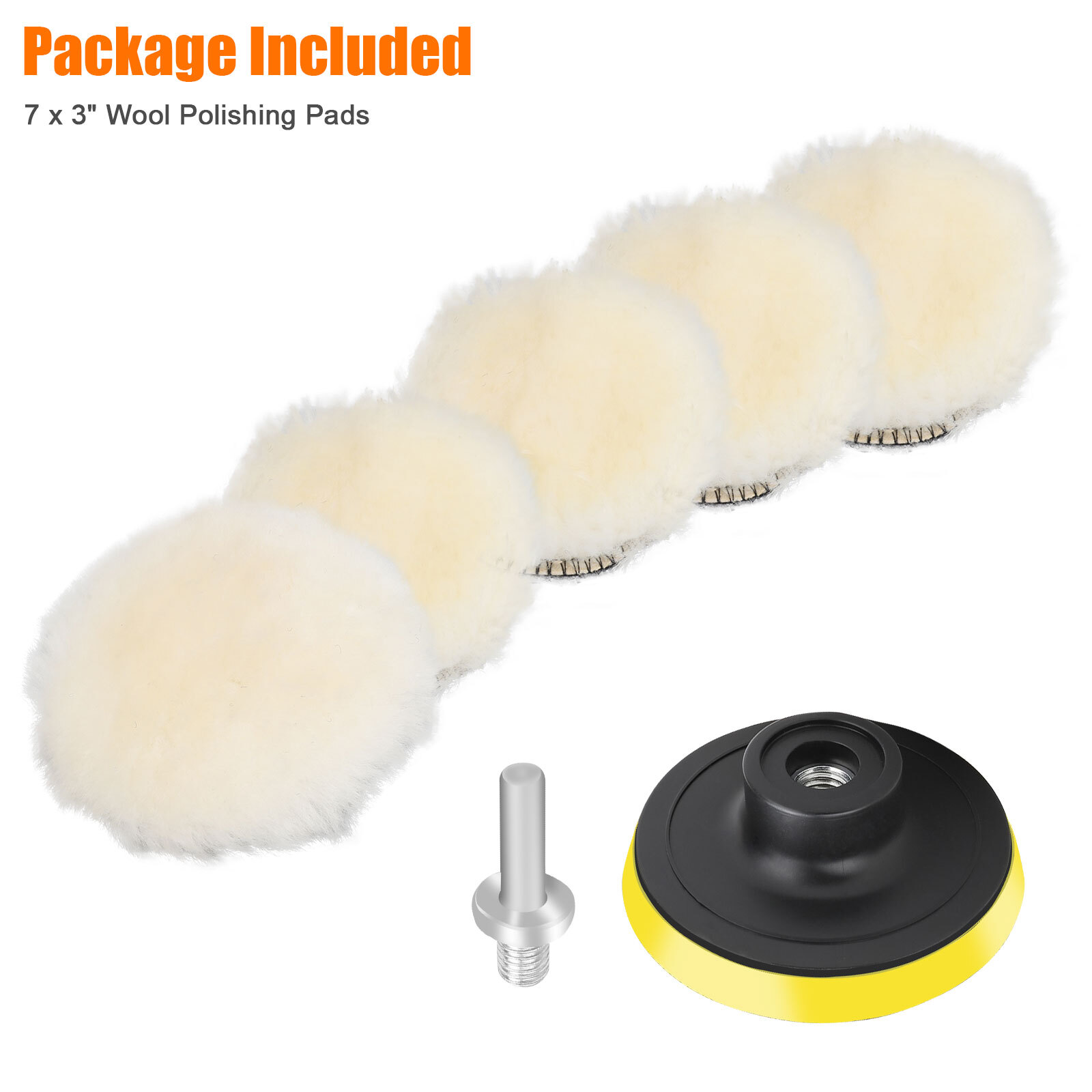7PCS 3 Inch Polishing Pads Sponge Waxing Foam Buffing Kit Car Polisher for Drill