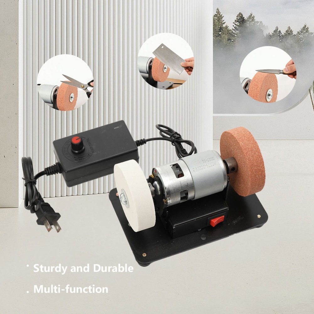 96W Benchtop Grind Sander Electric Adjustable Variable Speed Grinding Machine