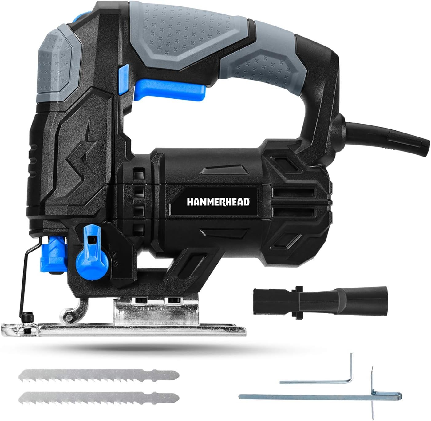 4.8 A 3/4&Prime; Corded Electric Jigsaw for Cutting Wood with 2 Blades, Variable Speed