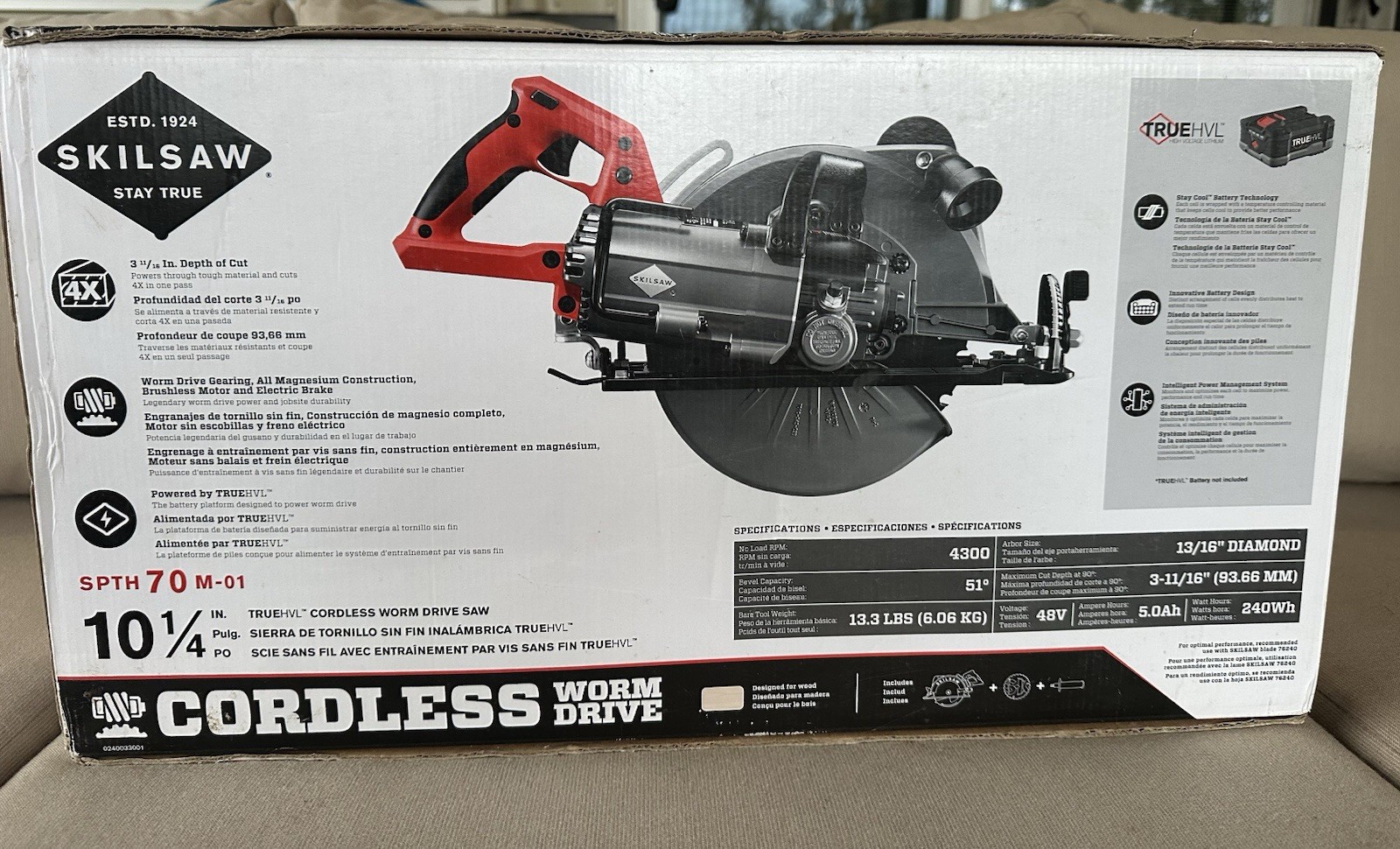 SKIL Beam Saw SPTH70M-01 48V 10-1/4&Prime; Cordless Brushless Worm Drive Tool Only