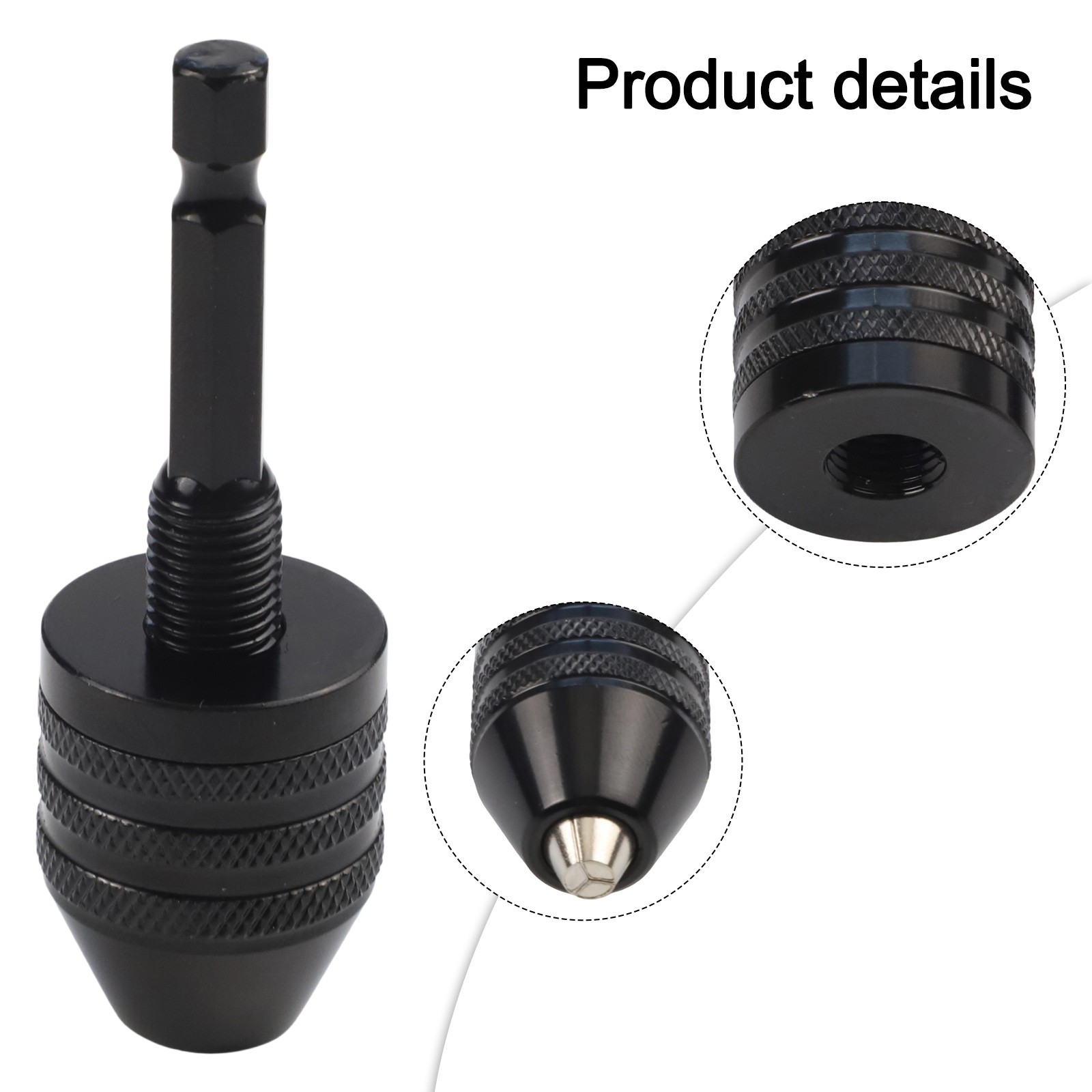 6.35mm Hex Shank Quick Change Keyless Drill Bit Chuck Adapter Converter Tool