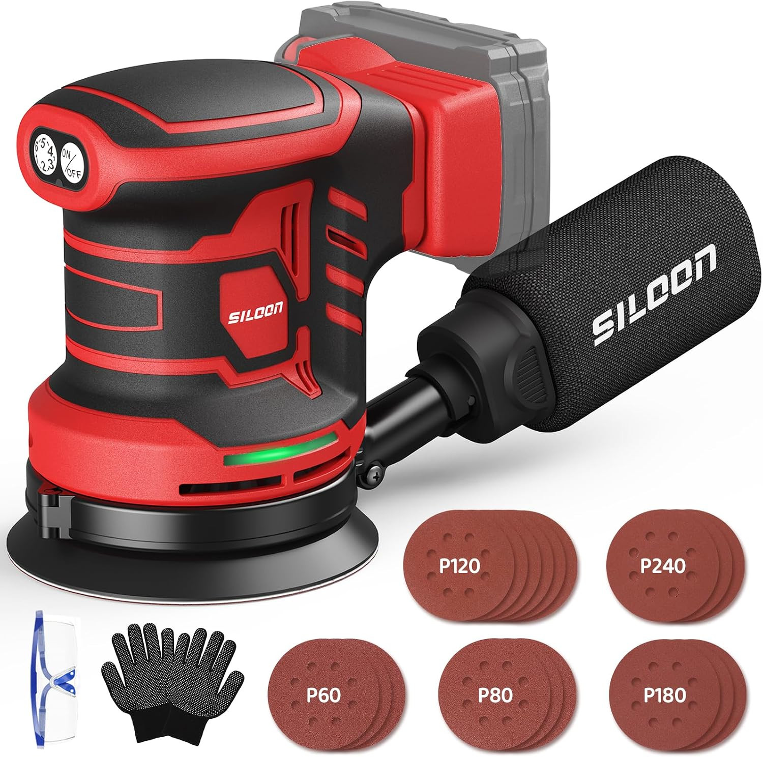 Cordless Random Orbital Sander Compatible for Mik 18V Max, 5-Inch Brushless Elec
