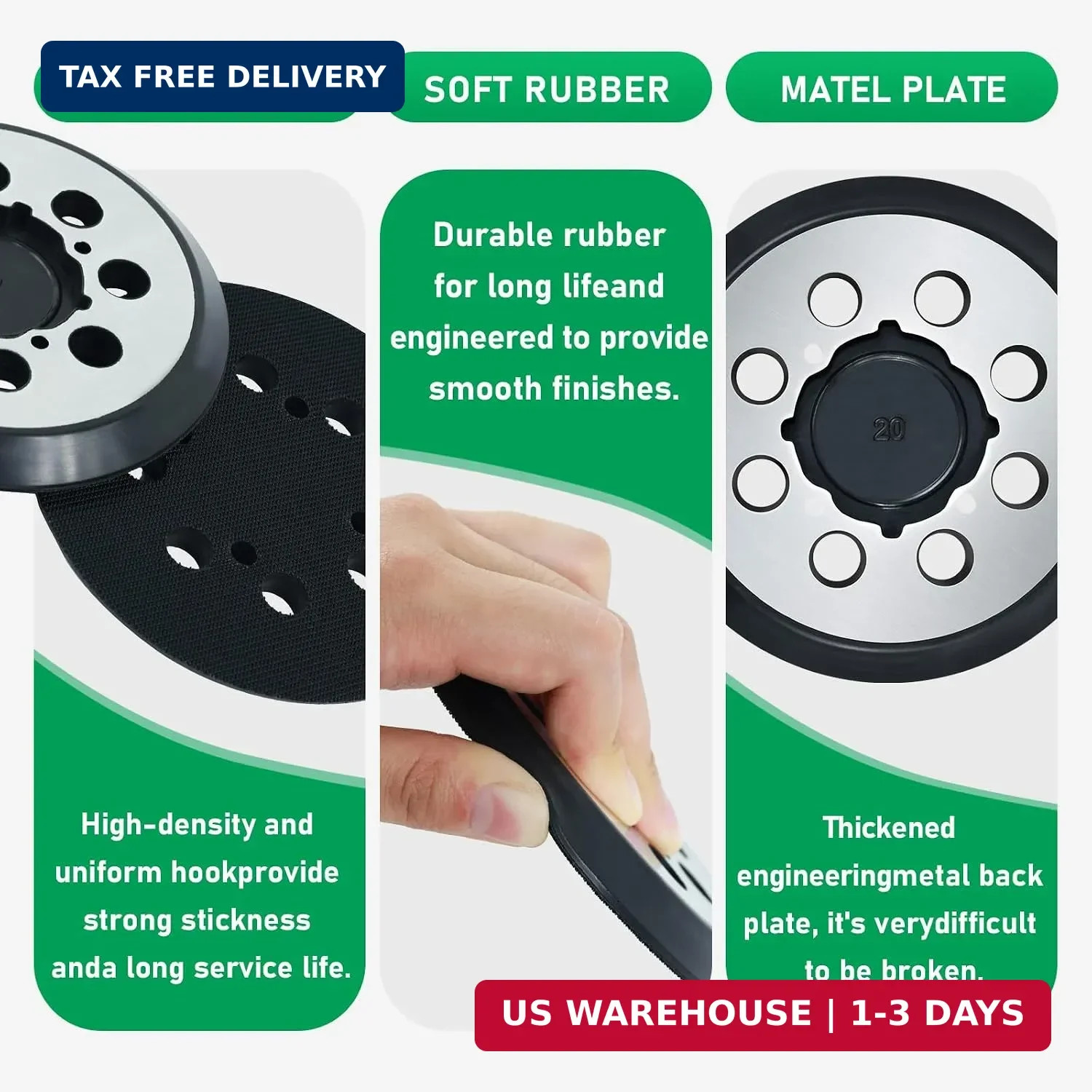 Replacement 5&Prime; Alloy Sander Pad Compatible with DeWalt DWE6423 | 2-Pack 5-inch 8