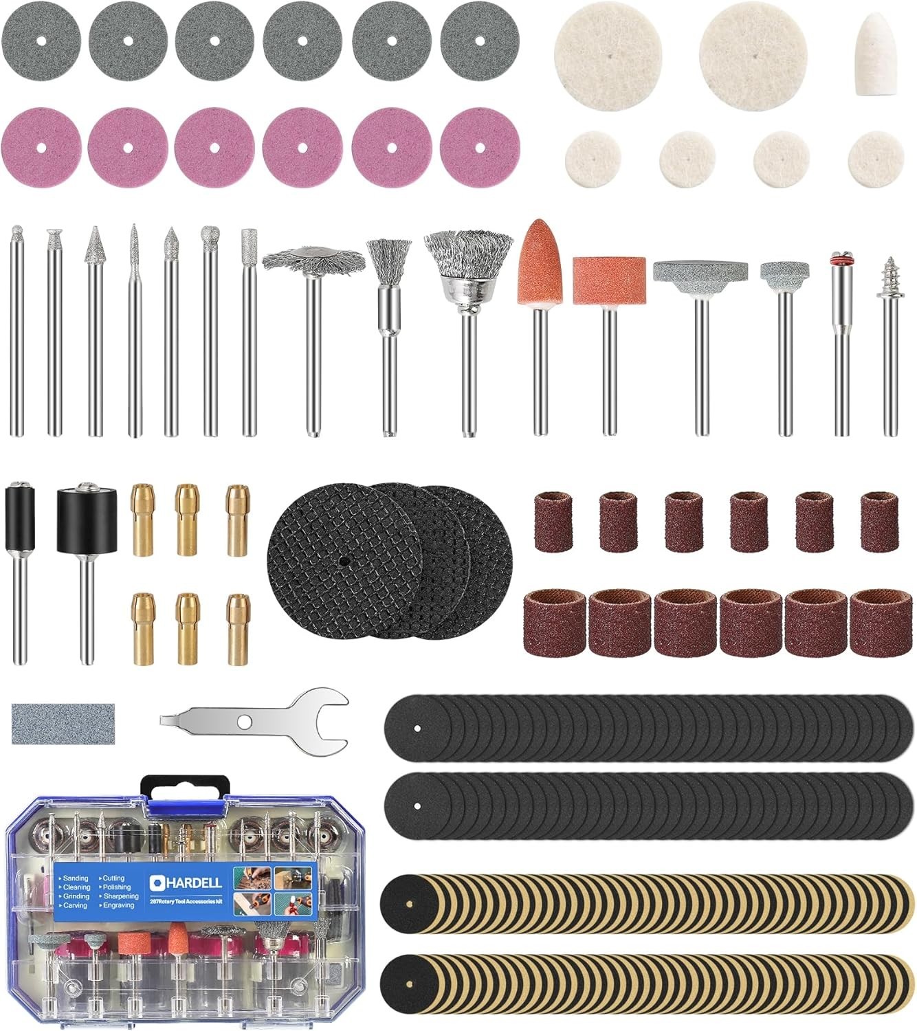 HARDELL Rotary Tool Accessories, 230Pcs Power Rotary Tool Accessories Kit, 1/8&Prime;(