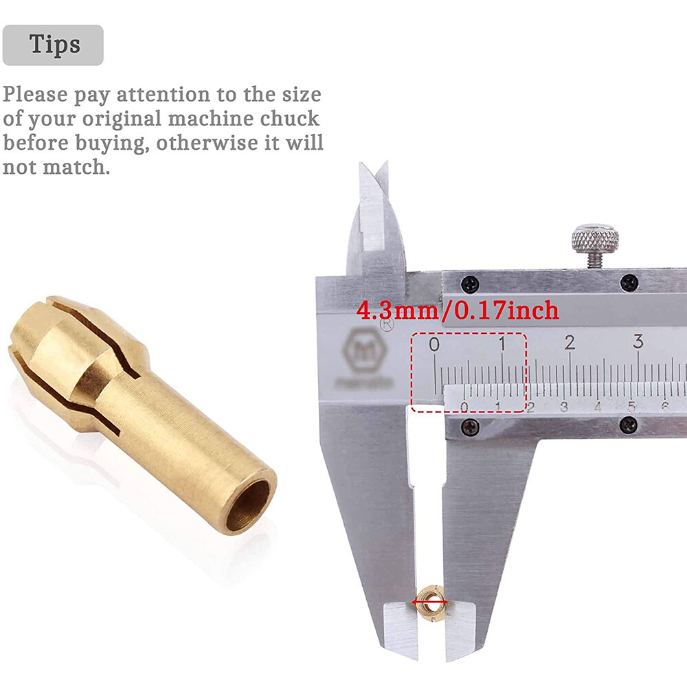 0.5-3.2mm Brass Collets Mini Drill Chuck Grinding Electric Chuck Set Rotary Tool