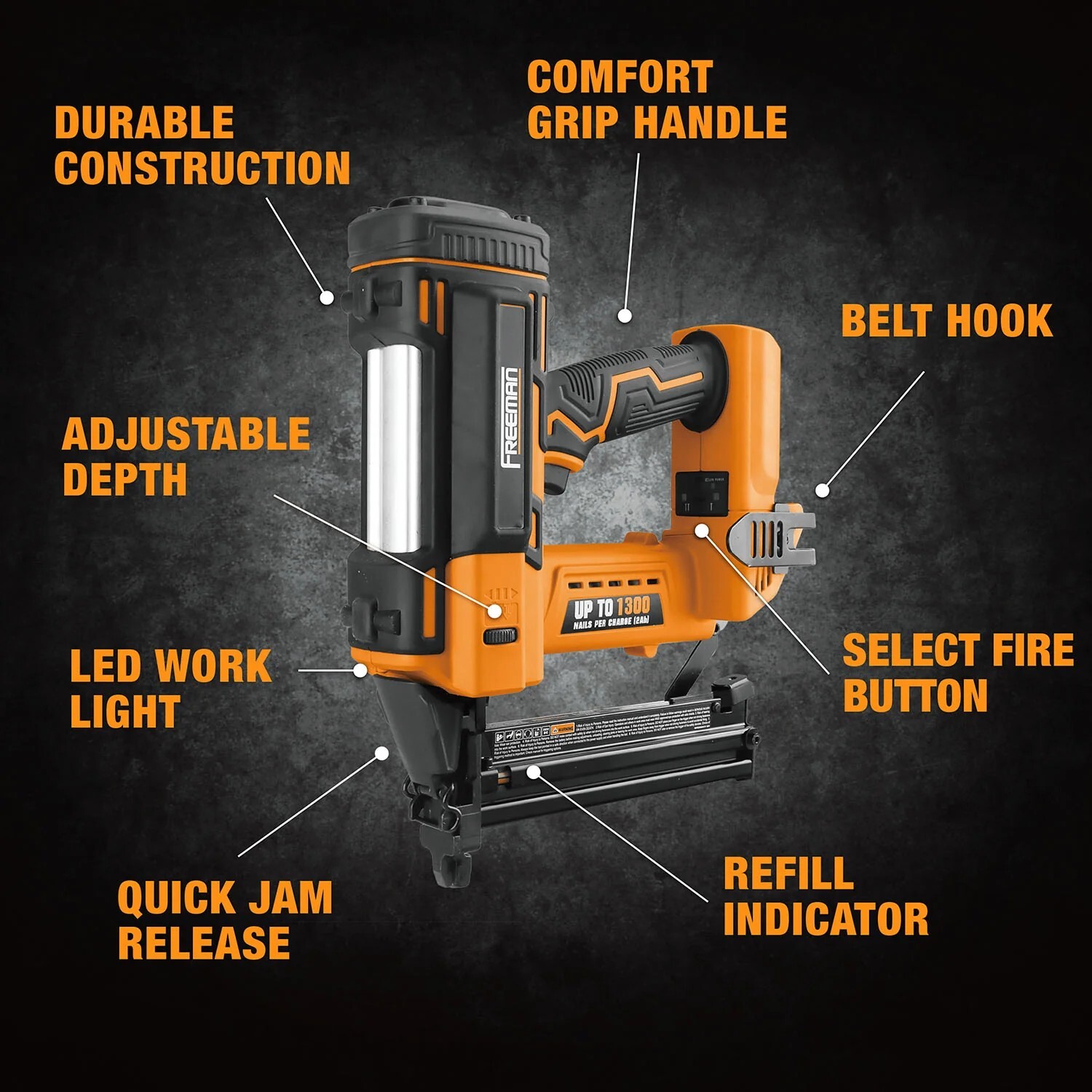 Freeman PE20V9040 Cordless 18Ga 1-5/8&Prime; Stapler Tool Only+Free MILWAUKEE Adapter