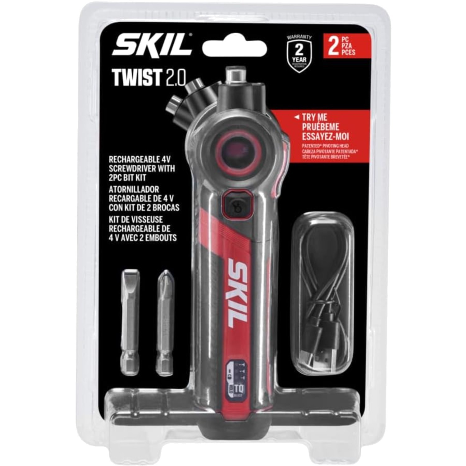 4V Rechargeable Screwdriver Kit with Pivoting Head & Bit Set for Easy Repairs