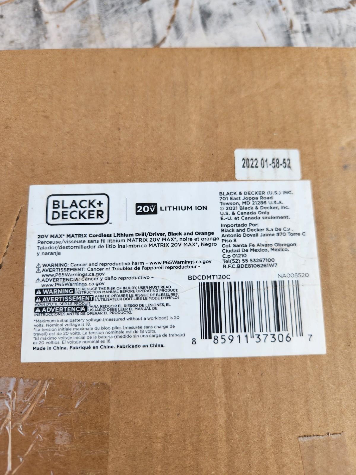 Black+Decker Driver Drill With Battery And Charger Open Box