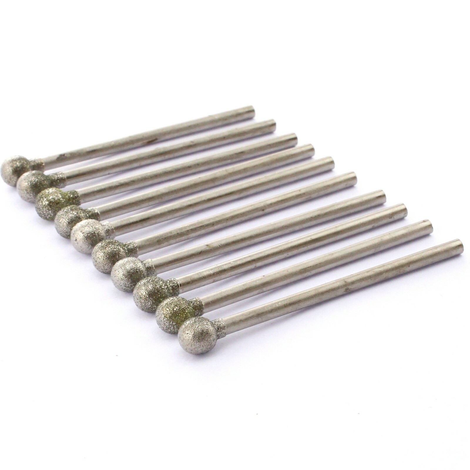 10Pcs 1/4&Prime; inch Diamond Ball Burrs 6mm Round Head Grinding Bits Tools for Stone