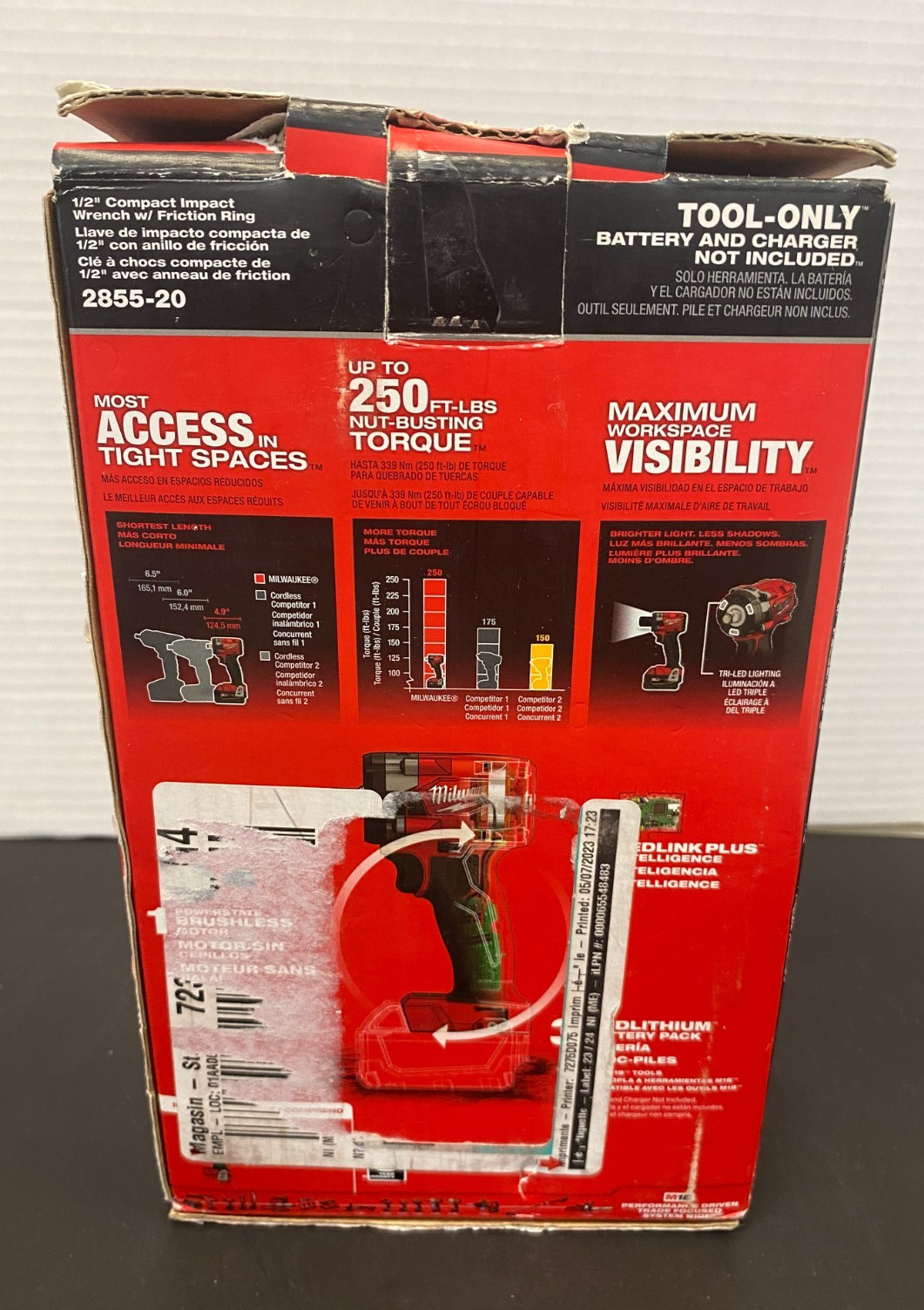 MILWAUKEE M18 FUEL 1/2&Prime; Compact IMPACT WRENCH w/Friction Ring 2855-20 *OPEN BOX*