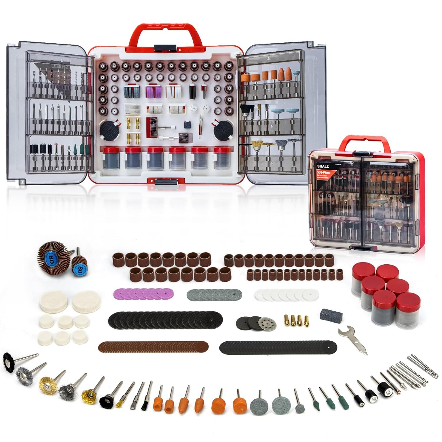 SHALL 508-Piece Rotary Tool Accessories Kit, Universal Rotary Tool Bits for Sand