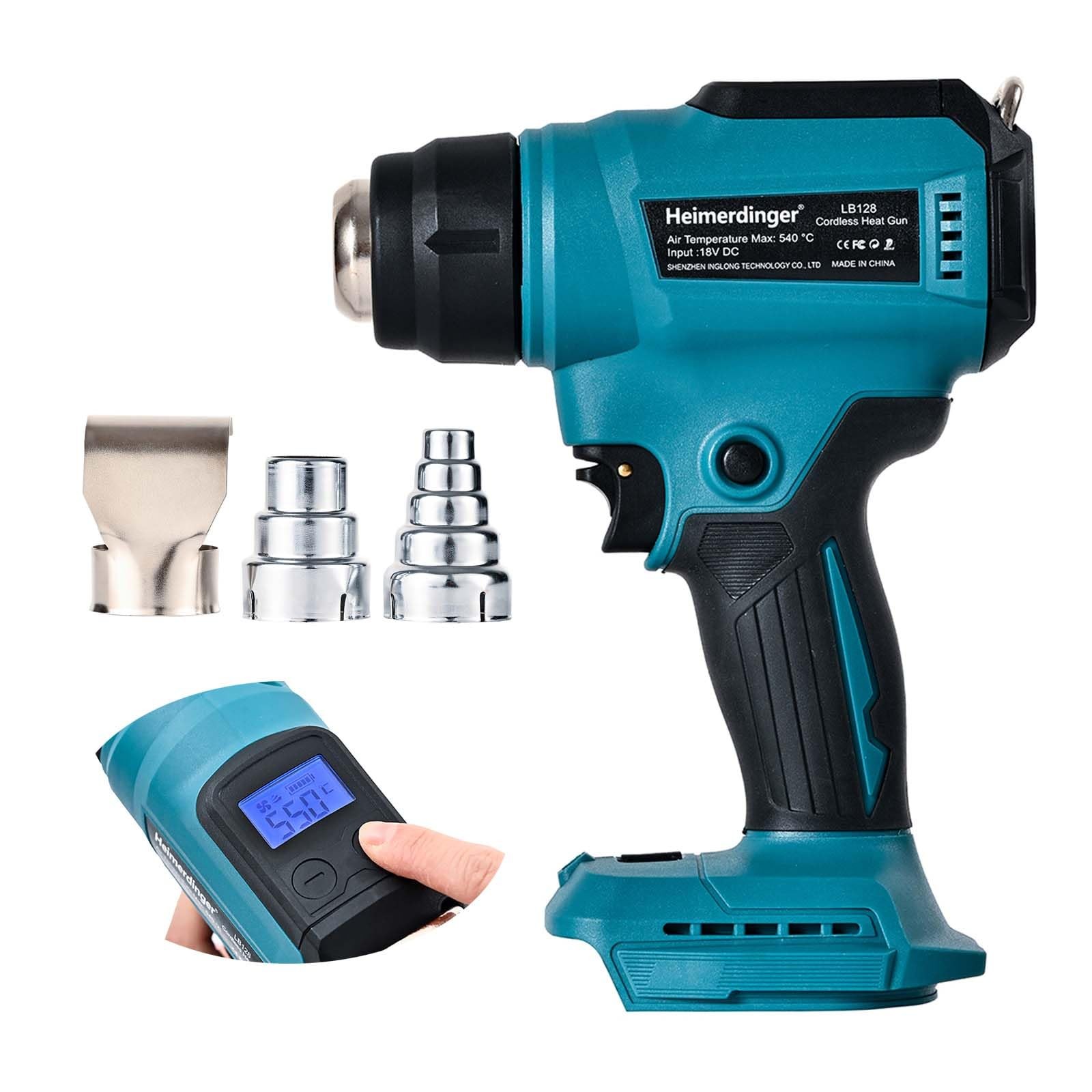 Cordless Heat Gun for Makita 18V Battery, Digital Display, 1202°F