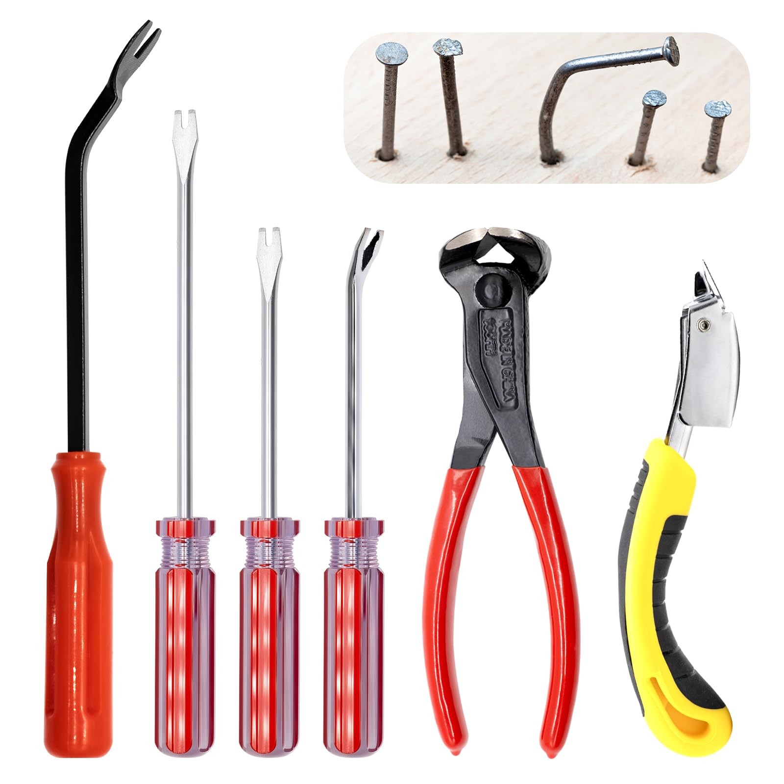 Yauhar 6Pcs Upholstery Staple Remover Tool with 7 » End Cutting Pliers, Tack …