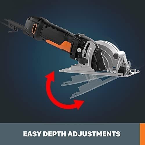 4.5&Prime; Corded Electric Compact Circular Saw One-Hand Operation Depth Adjustments