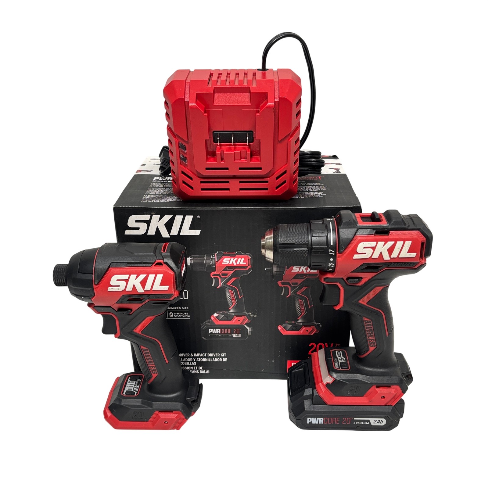 Skil CB8437B-10 PWR CORE 20V Li-Ion Brushless 1/2&Prime; Drill / 1/4&Prime; Impact Driver