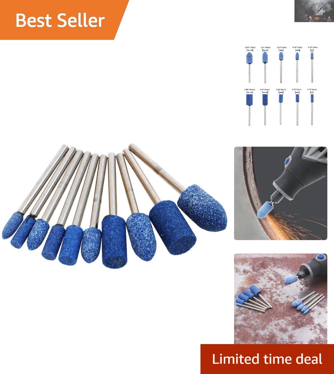 Efficient Zirconia Alumina Grinding Bits – 10-Pack for Smooth Metal Finishing