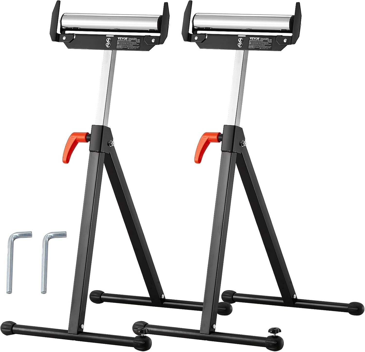 Heavy Duty Roller Stands 2-Pack – 27-43 in Adjustable Height, 250 lbs Capacity