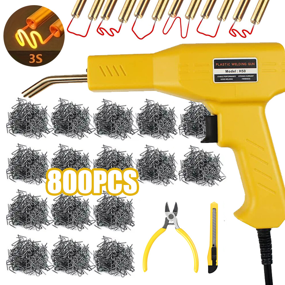 Plastic Welder Kit Soldering Tool Car Bumper Repair Welding Gun 800 Staples Case