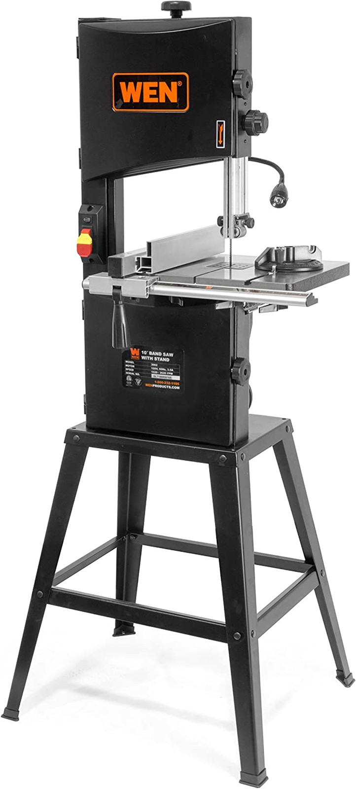 10-Inch Two-Speed Band Saw with 500 lb Mobile Base – 3.5 Amp Power