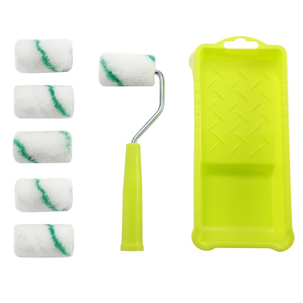 Painting kit 2 inch green stripe 6 polyester sleeves 2 trays 8 piece set
