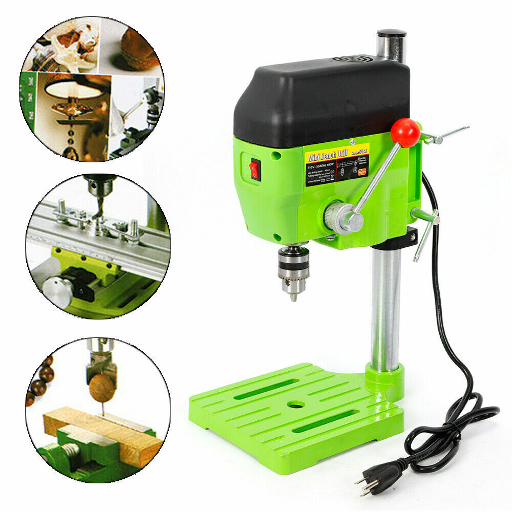 480W 110V Electric Bench Drill Press Stand Mini Metal Drilling Machine Home DIY