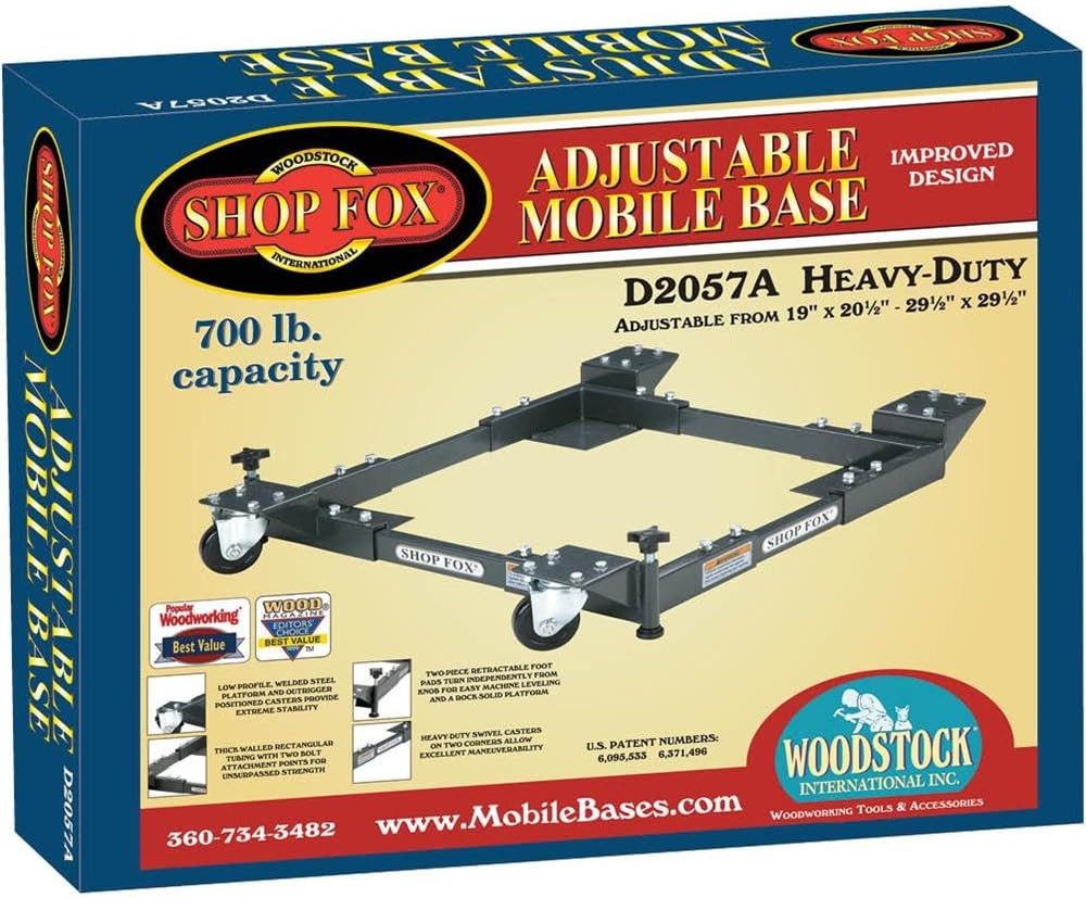 D2057A Adjustable Mobile Base, Small Charcoal Grey