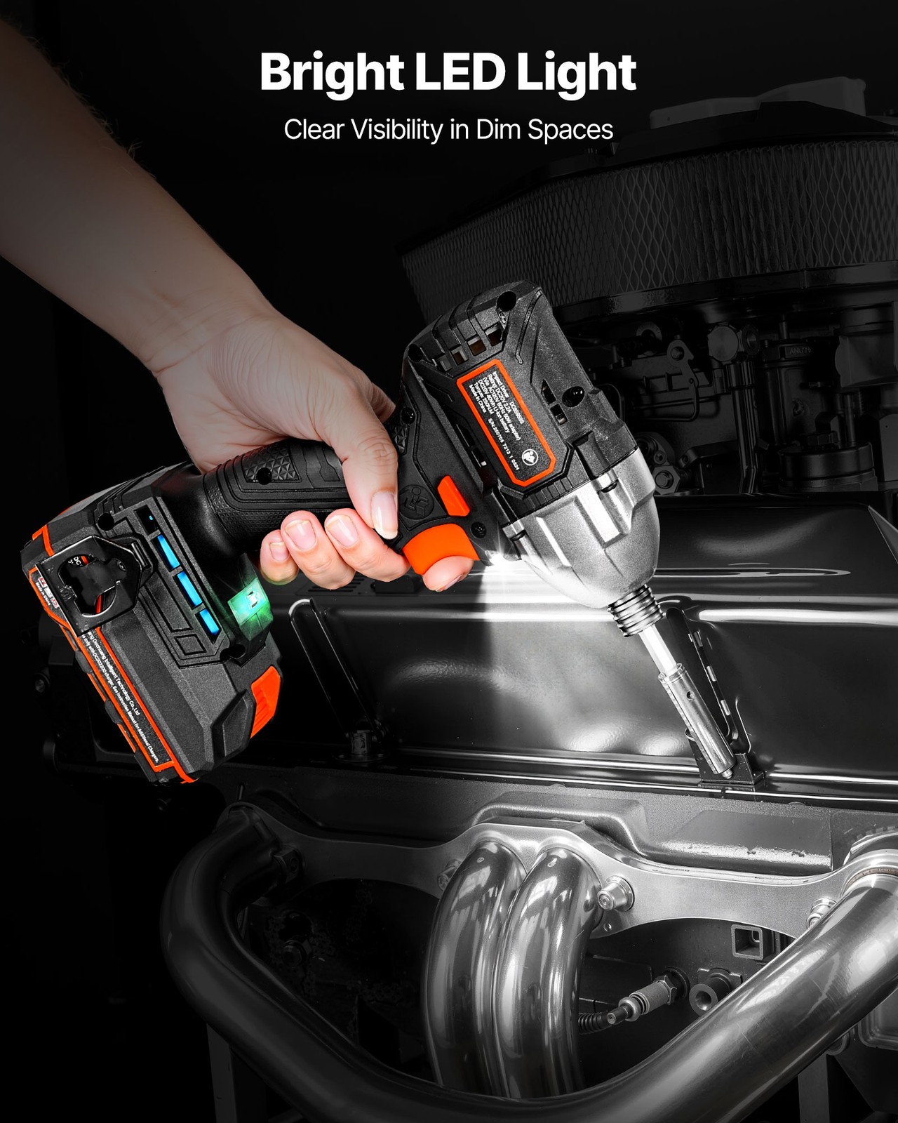 VEVOR Impact Driver Cordless Impact Driver 1/4 In 20 V Brushless Motor 2800 RPM