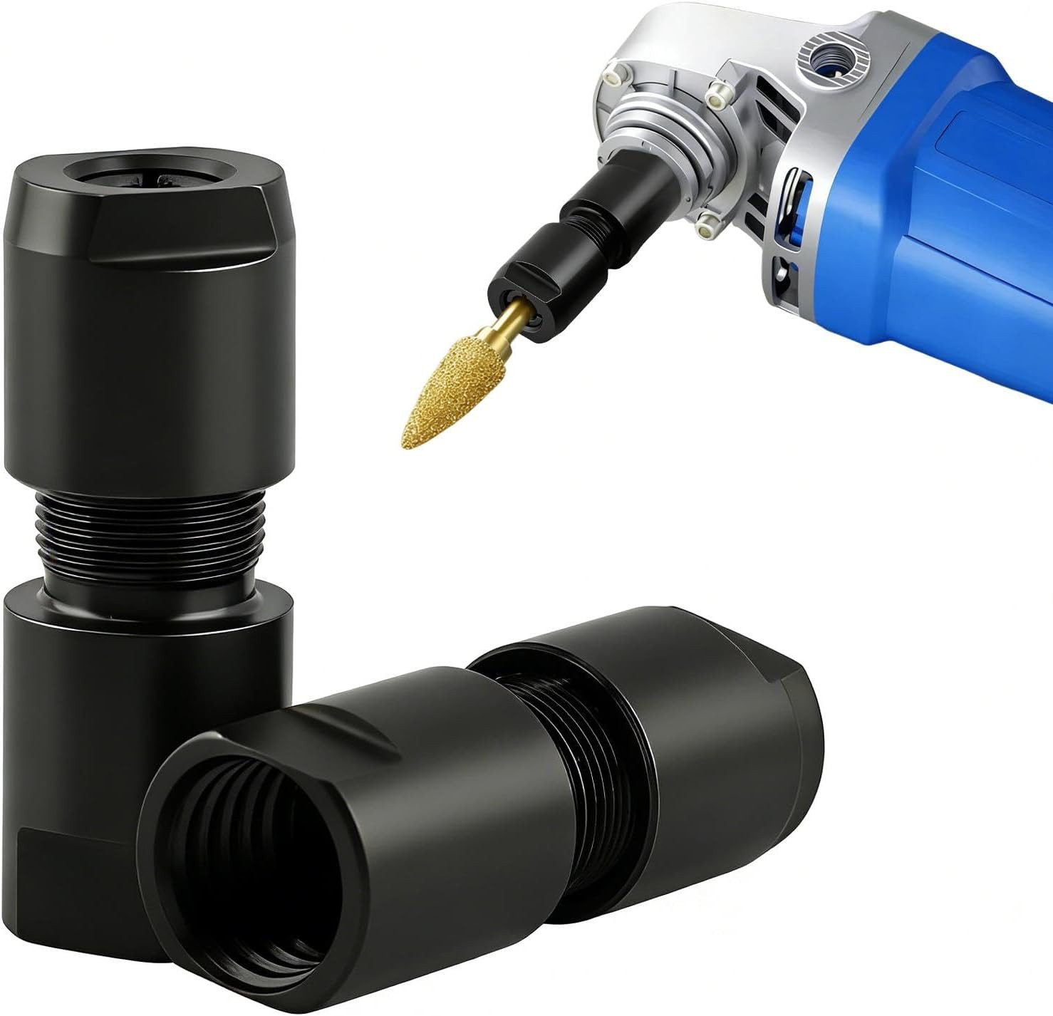 2-Pack Angle Grinder to Die Grinder Adapter, 5/8&Prime;-11 Thread to 1/4&Prime; (6Mm) & 1/8