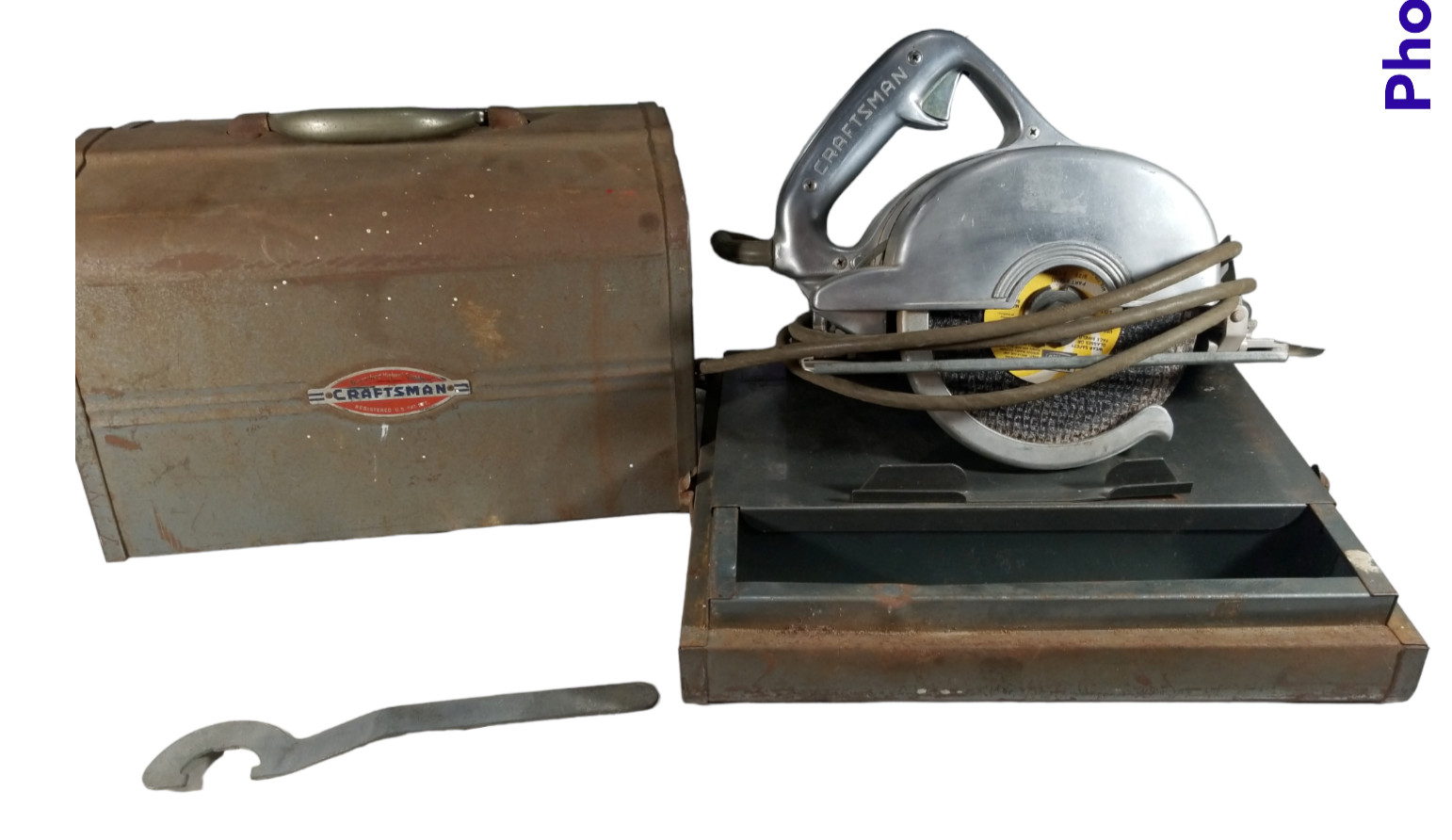Vintage Craftsman 6.5&Prime; Electric Handsaw with Metal Case, Manual, Tool, Blade