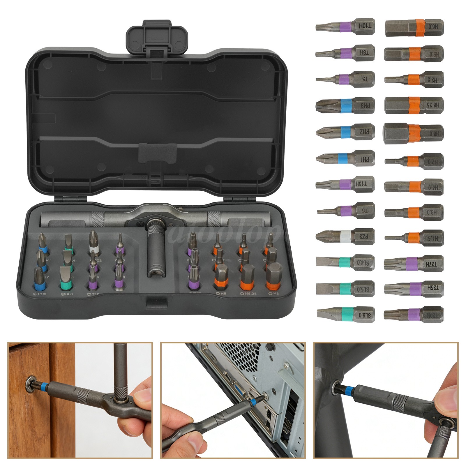 Hammer Drill Cordless Brushless Impact Driver Combo Kit With 2 Battery & Charger