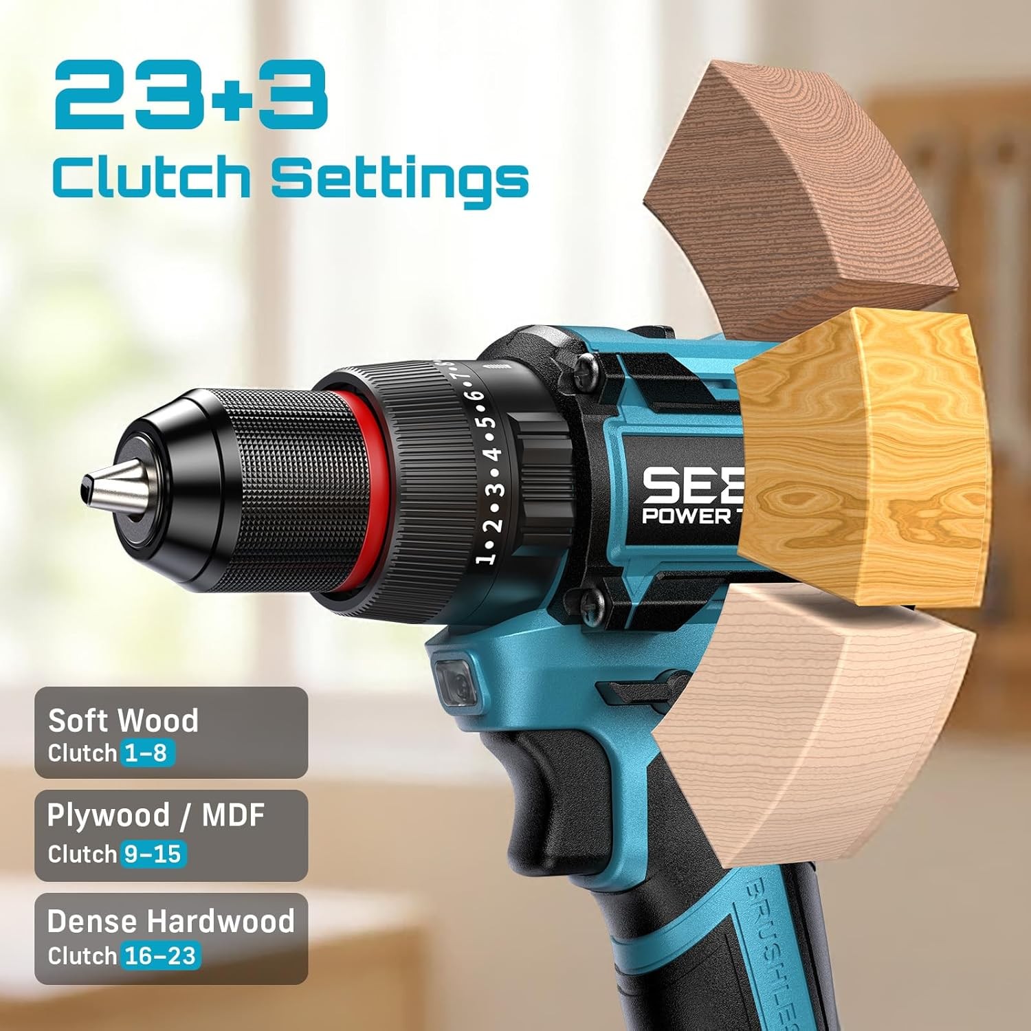 Cordless Drill and Impact Driver, Power Tool Combo Kit 3/8 » Drill &1/4 » Driver