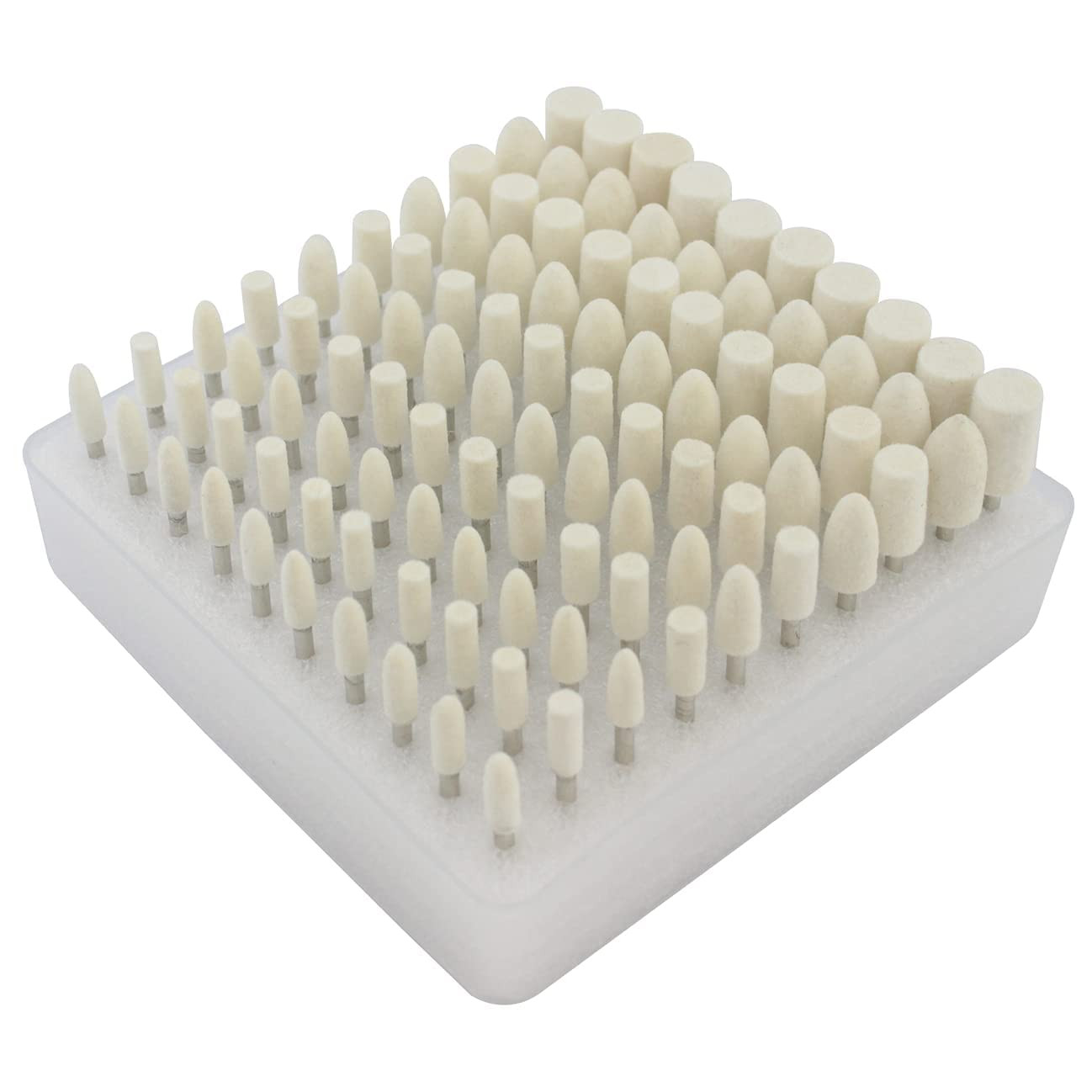 100 Pcs Compressed Wool Felt Polishing Head Tool Buffing Wheel for Dremel Rotary