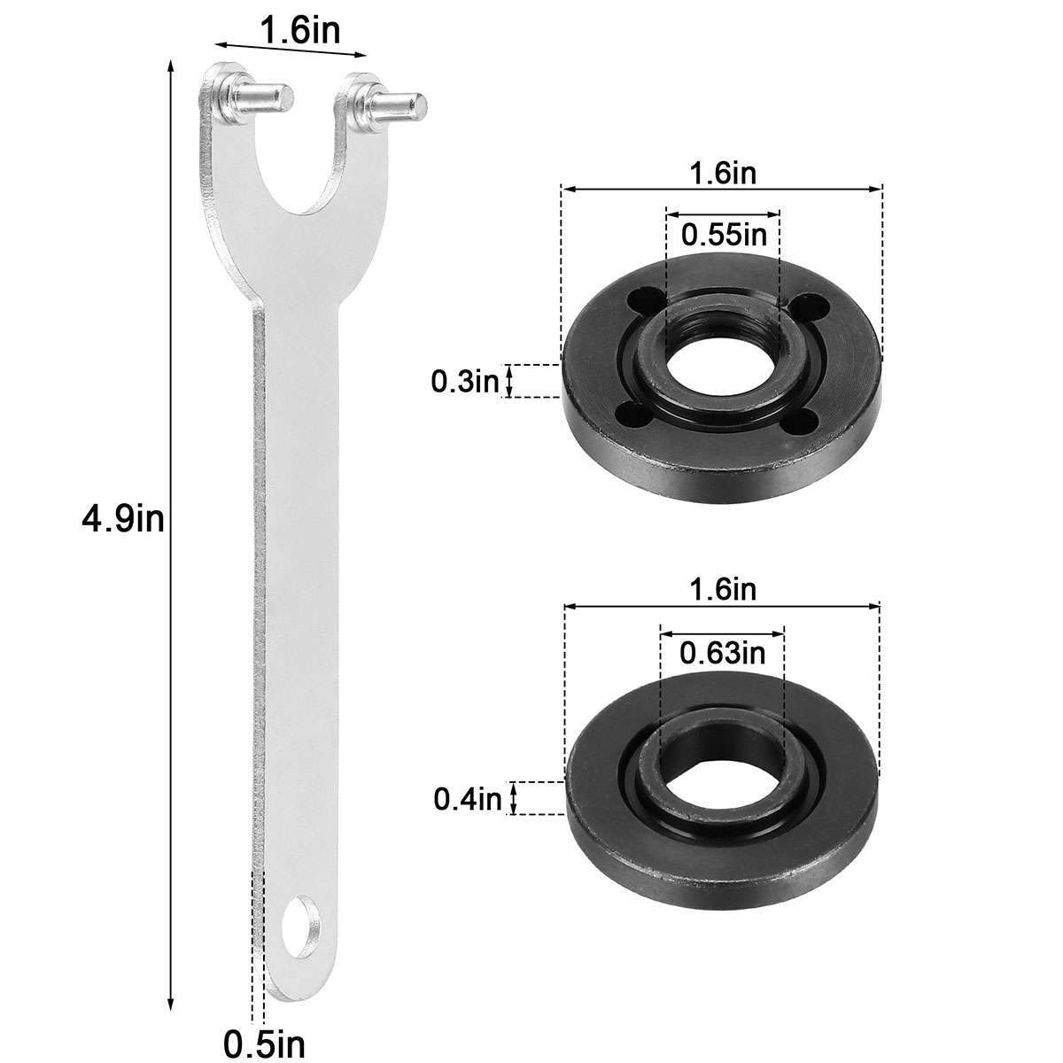 2X 5/8-11 Angle Grinder Flange Lock Nuts Wrench Tool For Dewalt Makita Milwaukee