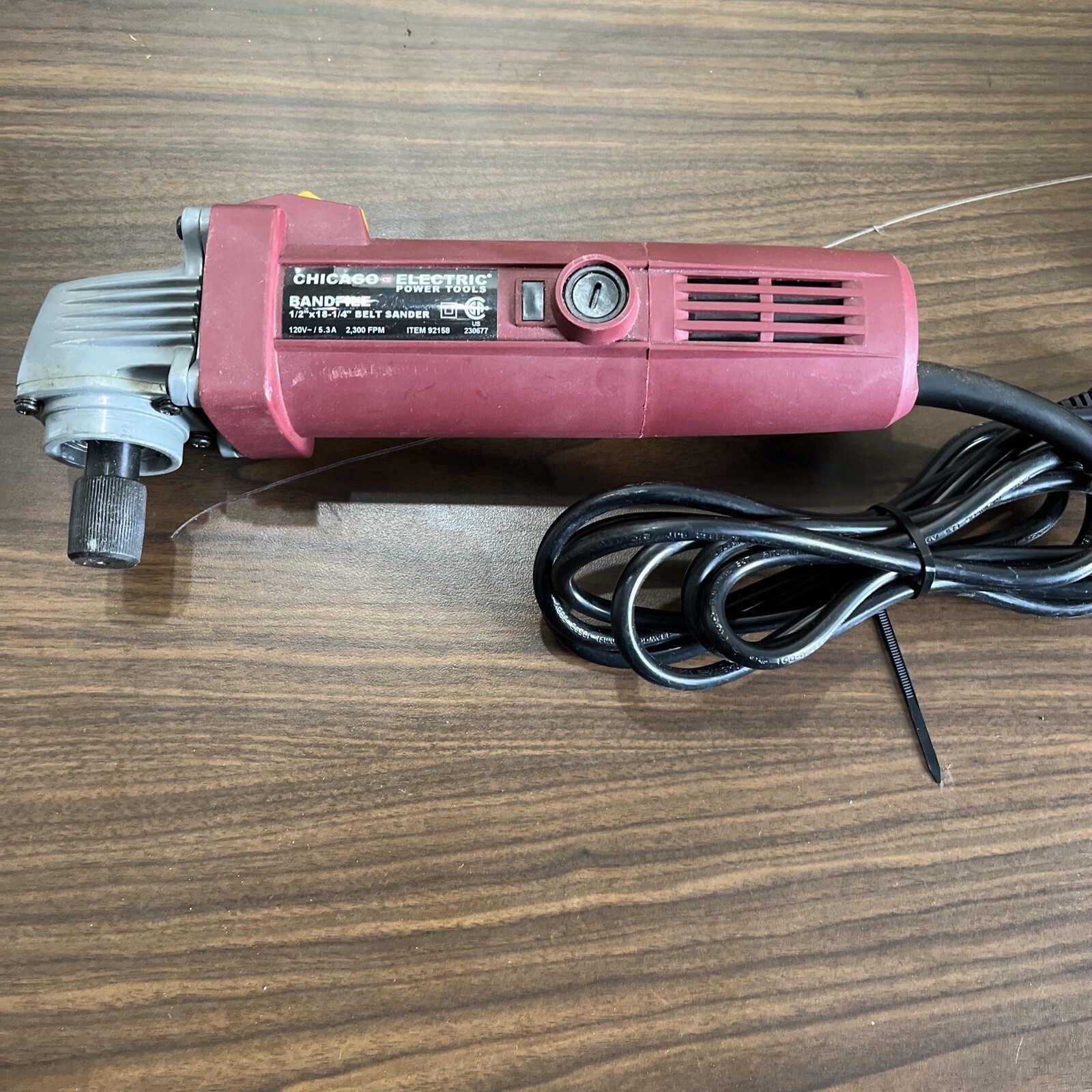 Chicago Electric 5.3 Amp, 1/2 in. x 18 in. Bandfile Belt Sander, No Attachments