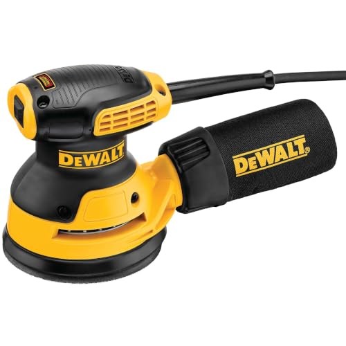 DEWALT ORBITAL SANDER 5 INCH PALM SANDER TOOL 12,000 OPM (DWE6421) – YELLOW