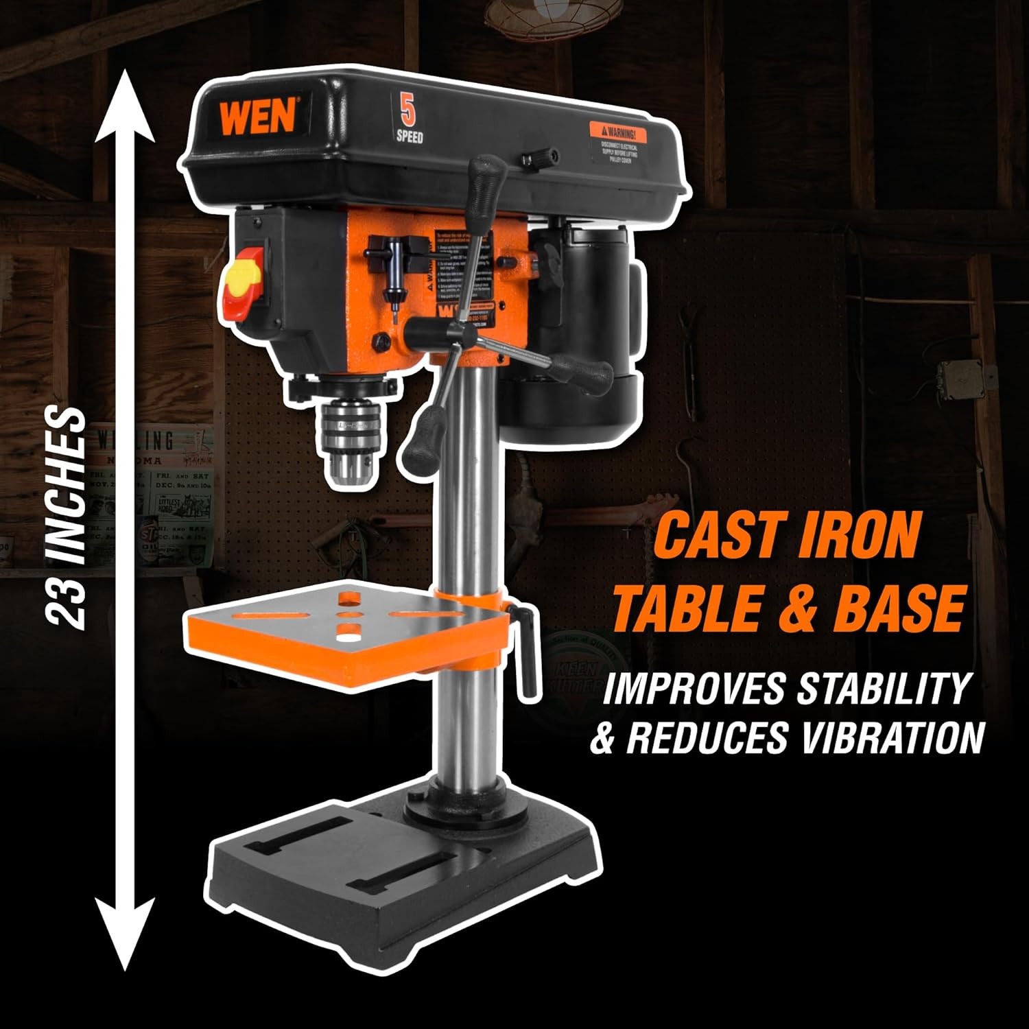 2.3-Amp 8-Inch 5-Speed Cast Iron Benchtop Drill Press (4206T)