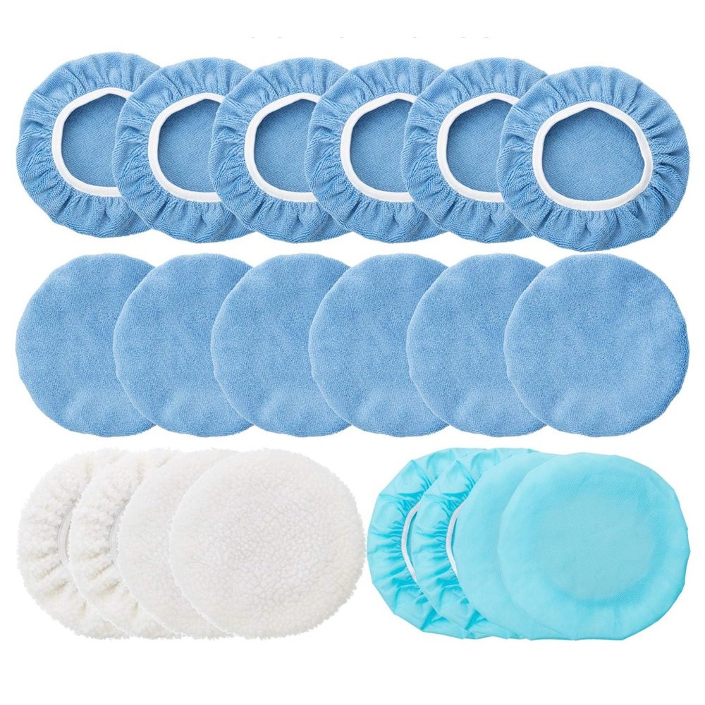 20 Pieces 5 to 6Inches Buffer Pads Car Polisher Bonnet Orbital Buffer Bonnets