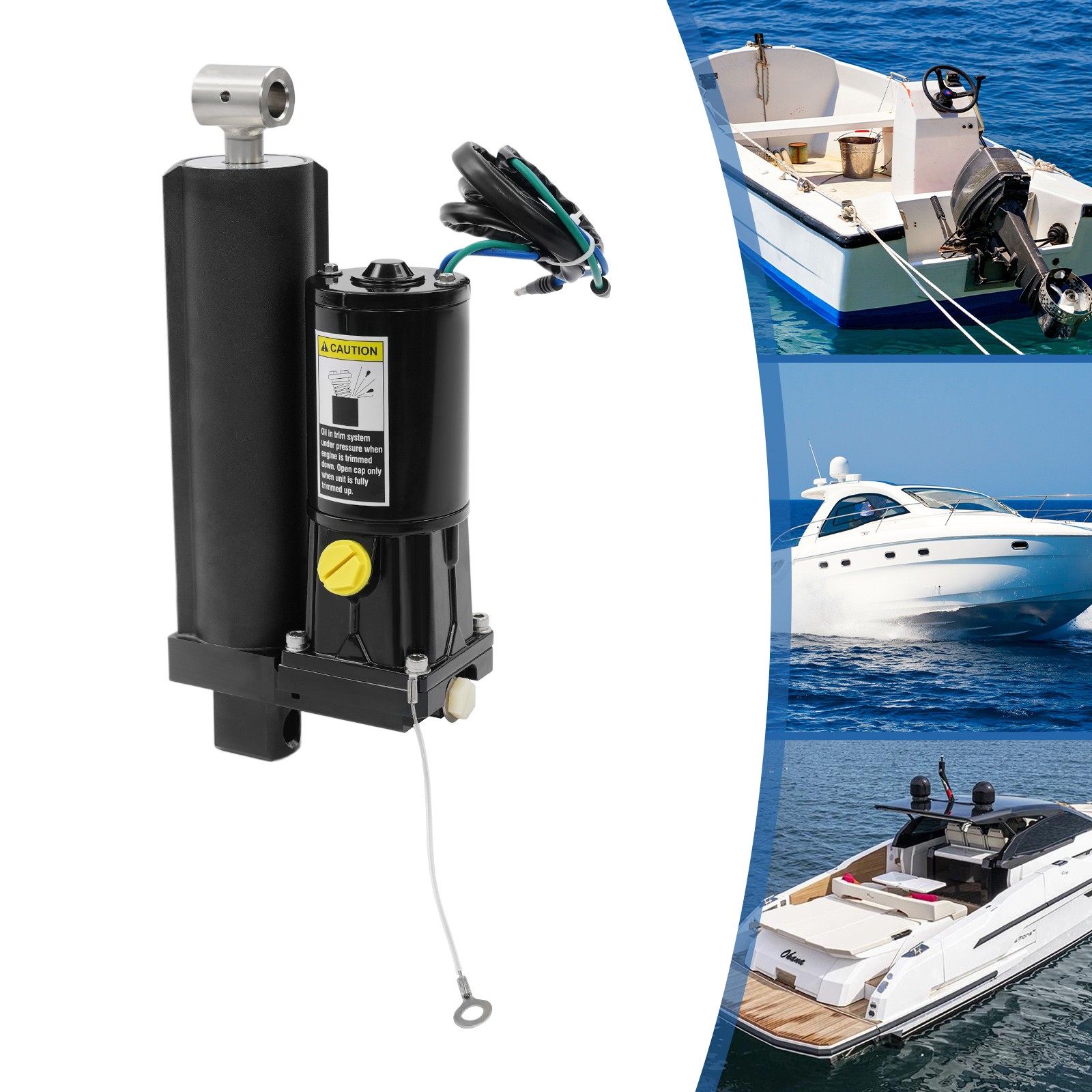 12V Outboard Power Trim Unit Black Electric Outboard Power Trim Assembly 1200W