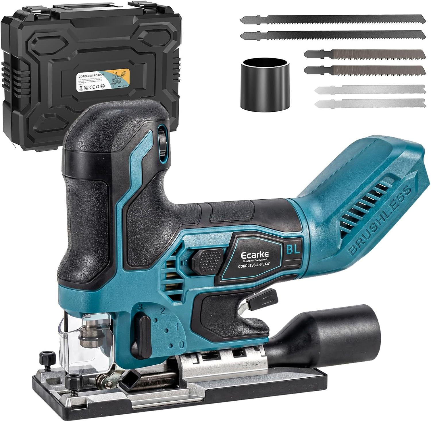 Cordless Jig Saw Compatible with Makita 18V Battery, Brushless Motor 3800RPM, 7