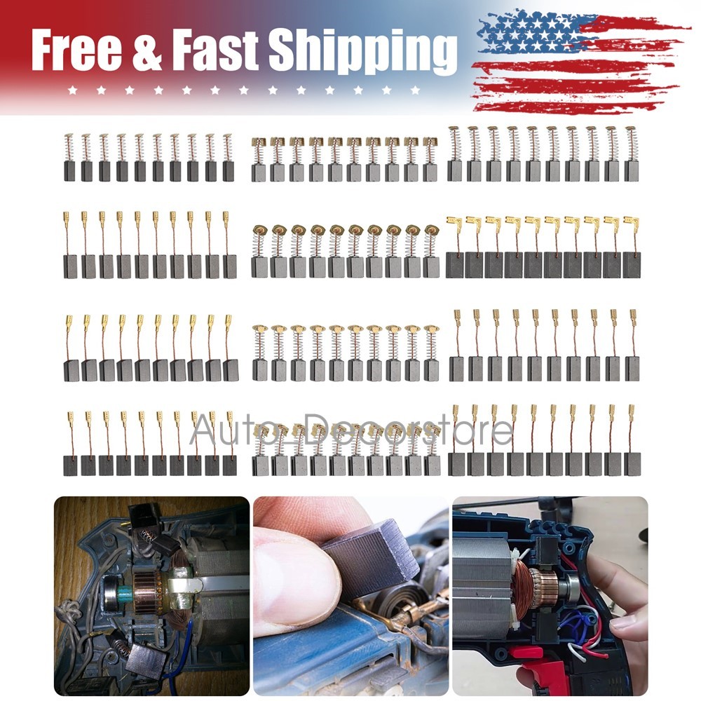 120pcs 12 Sizes Electric Motor Carbon Brushes for Drill Grinder Saw Power Tool