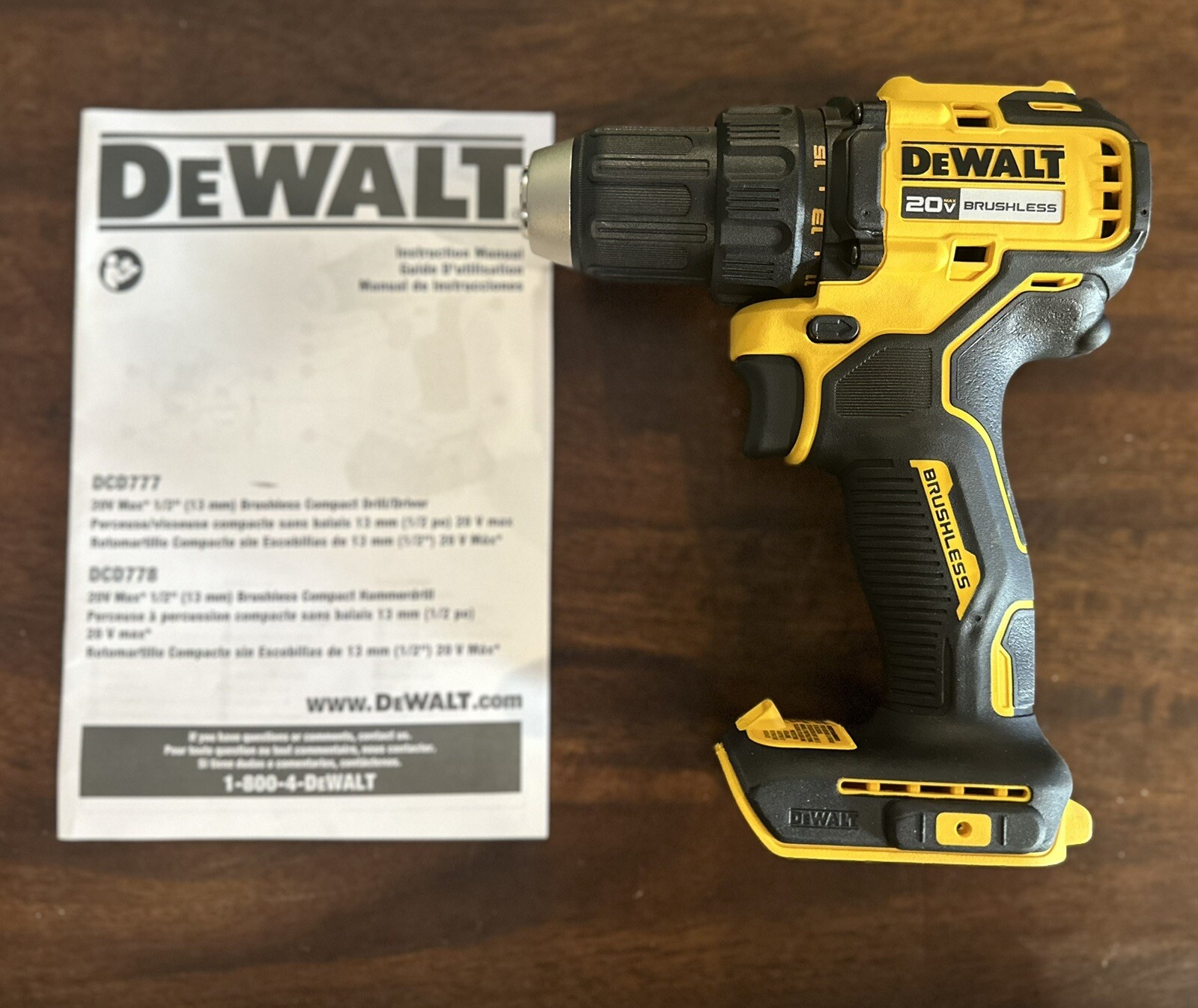 DeWalt DCD777B 20V MAX Brushless Cordless 1/2 in. Drill/Driver (Tool Only)