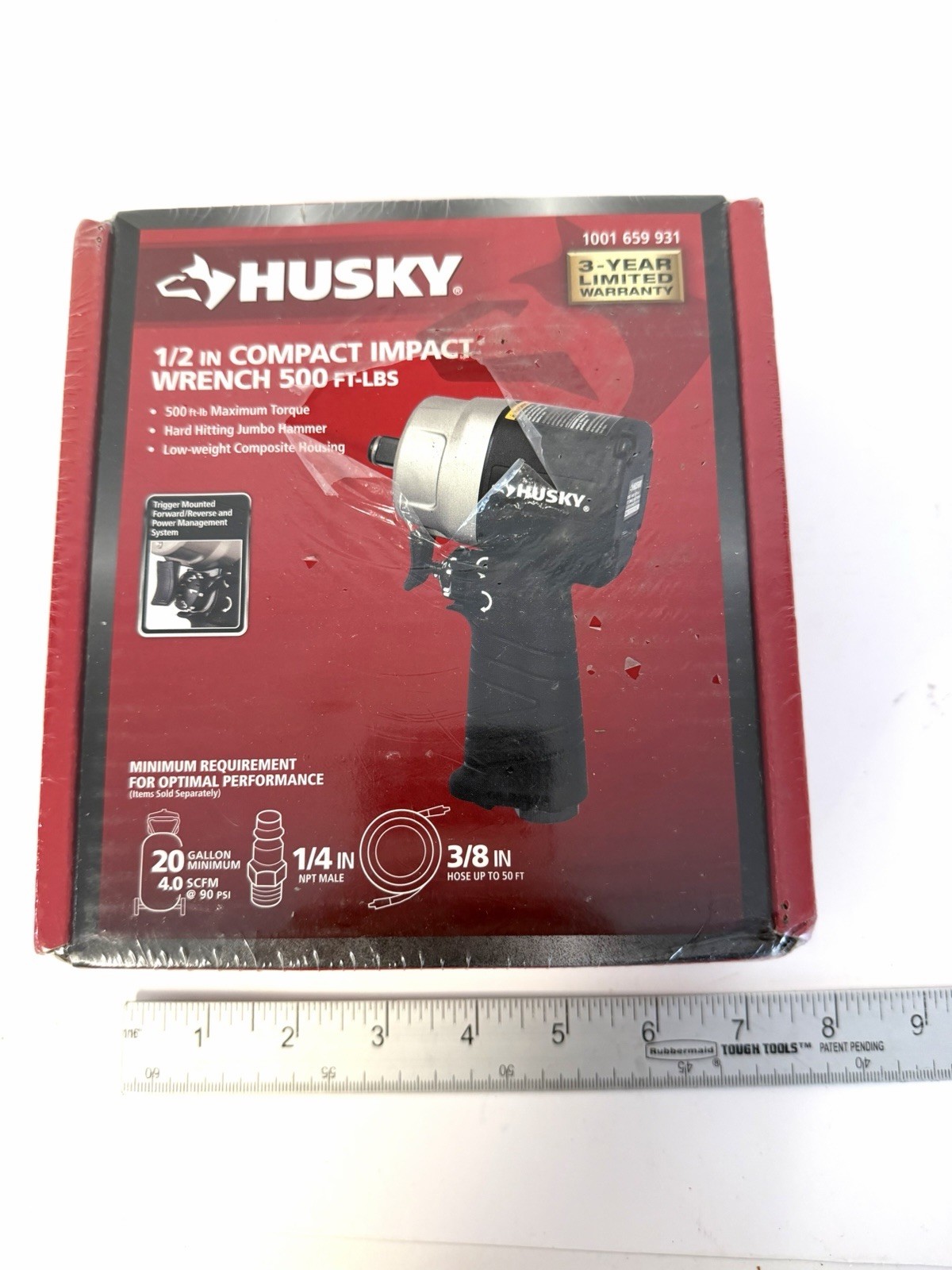 Husky 1/2 in. Compact Impact Wrench w/ 500 ft./lbs. of Torque New 1001 659 931