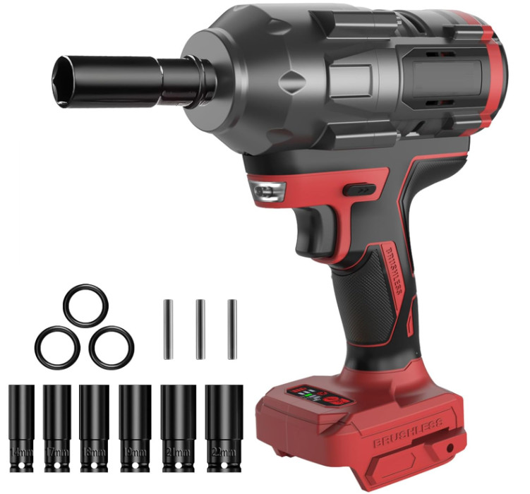 Llave de Impacto Inalámbrica 1/2&Prime; Compatible con Baterías de 18 V, 900 lb-pie de